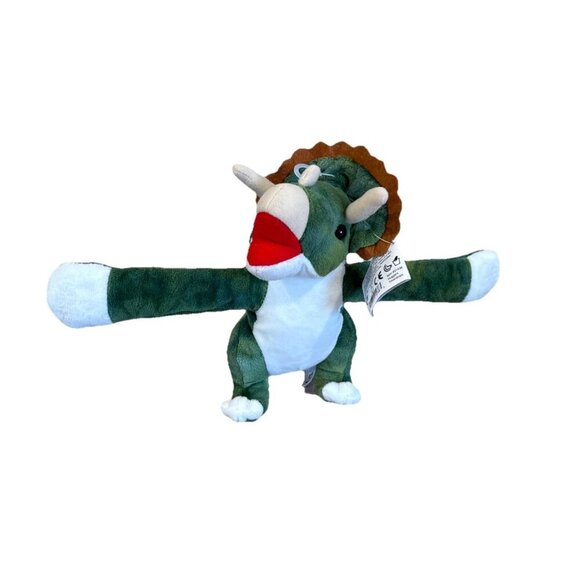 Wild Republic Huggers Triceratops Dinosaur Soft Plush Dino Slap Bracelet - Picture 1 of 9